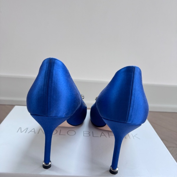 Manolo Blahnik Hangisi Blue 90mm size 38 - Picture 5 of 7